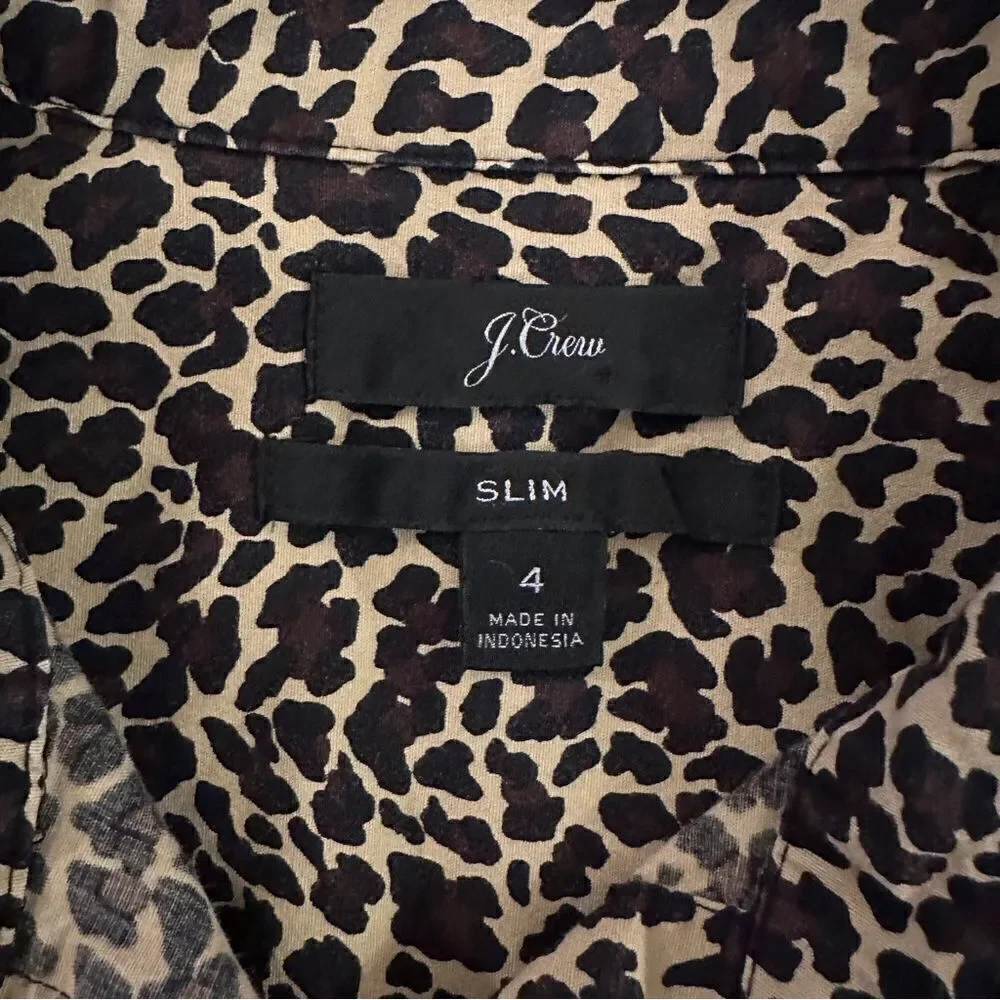 J. crew Slim Leopard Button Down